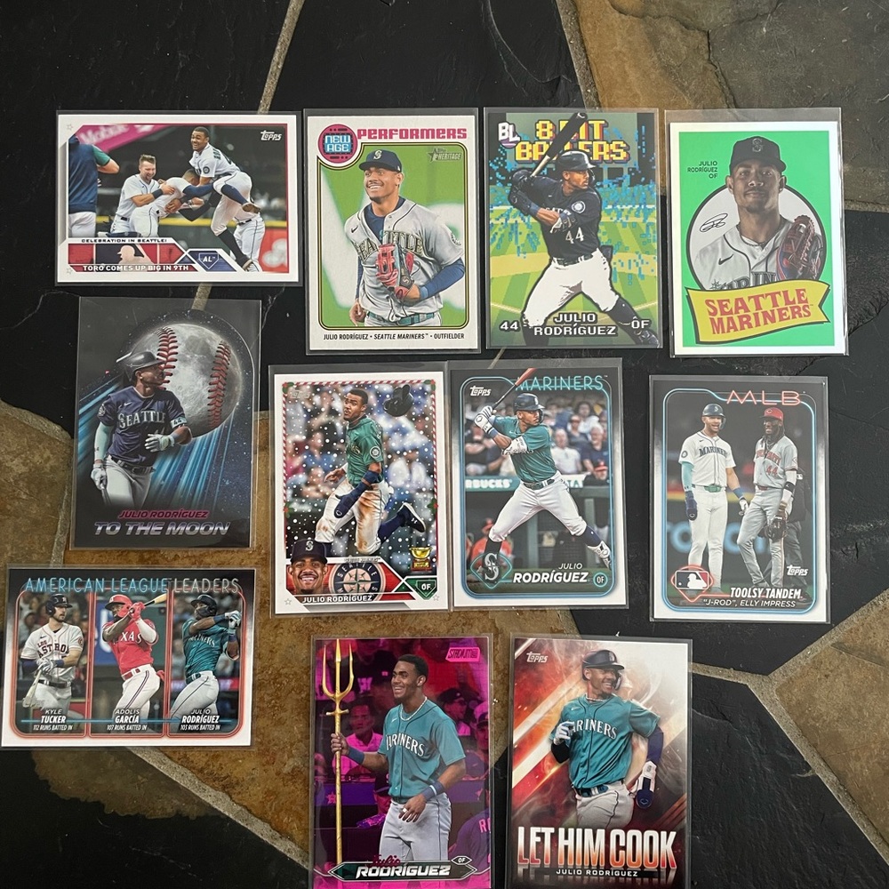 Julio Rodriguez Lot, 11 cards 2023, 2024  Seattle Mariners MLB Baseball